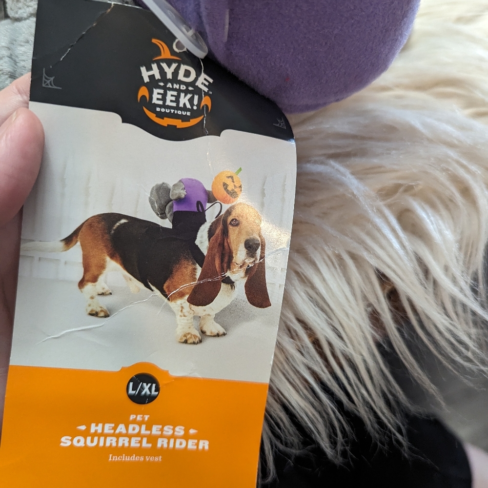 NWT Dog Headless Squirrel Rider Costume Size L/XL